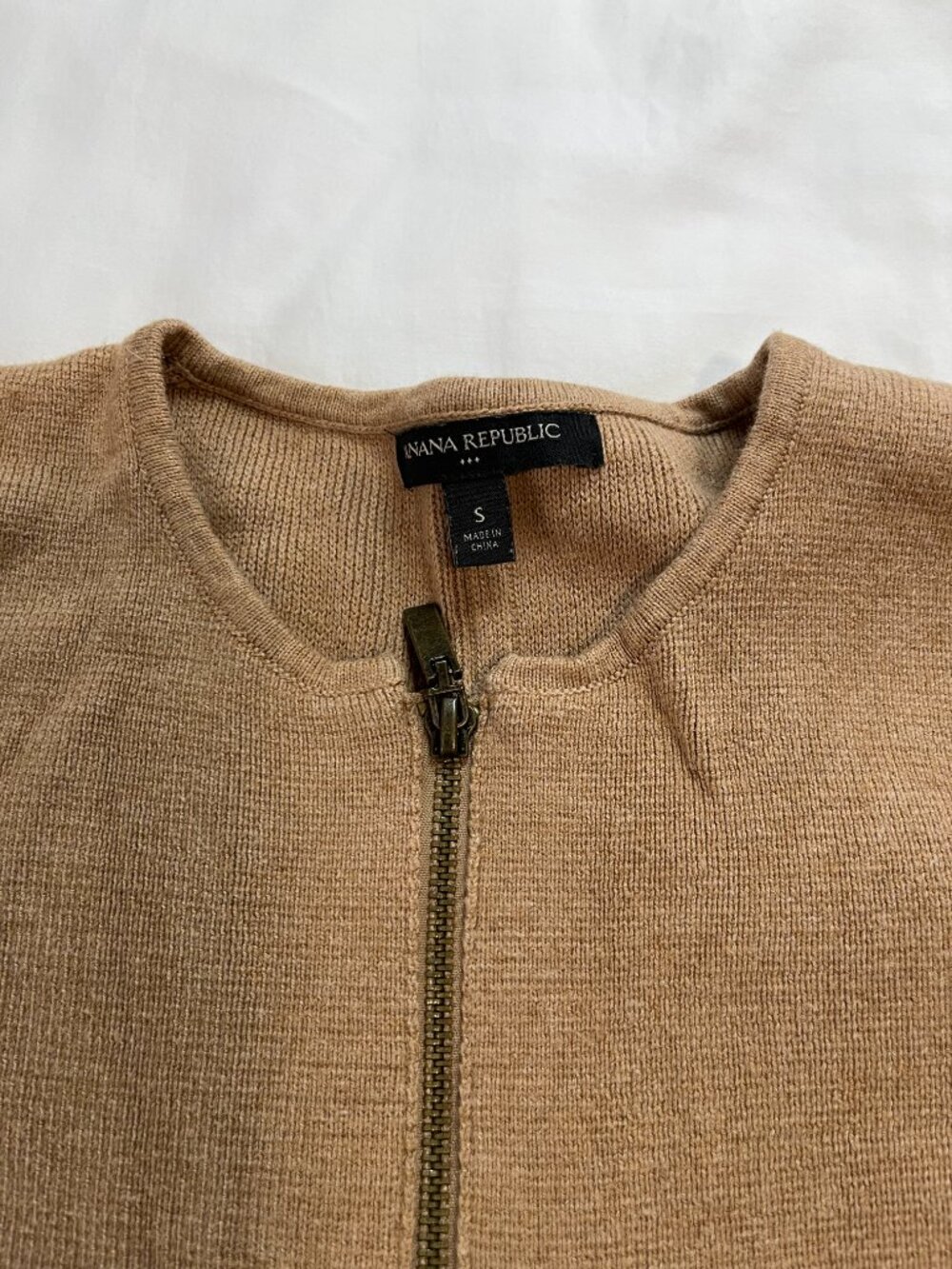 Banana Republic Tan Heavyweight Longsleeve Zip Up Cardigan - Picture 4 of 6